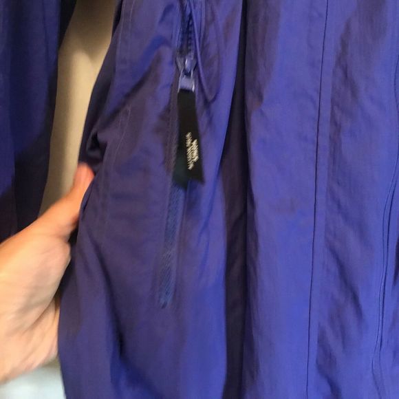 Athleta x Allyson Felix Purple Long Packable Lightweight Windbreaker hood Sz L - Picture 5 of 15